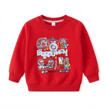 Red Doraemon graphic sweatshirt for kids