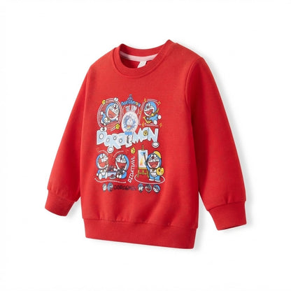 Red Doraemon sweatshirt side view