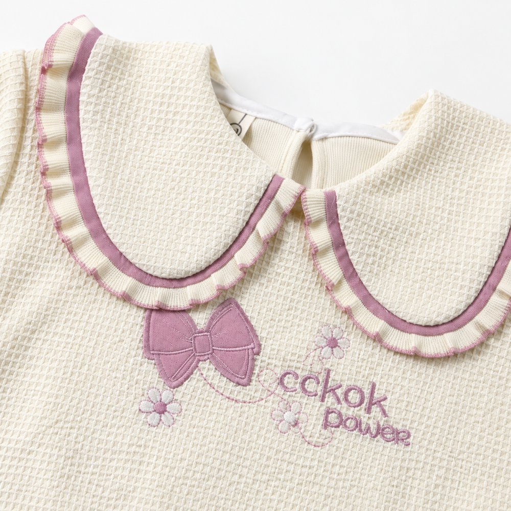 Girls Cream & Pink Skirt Set