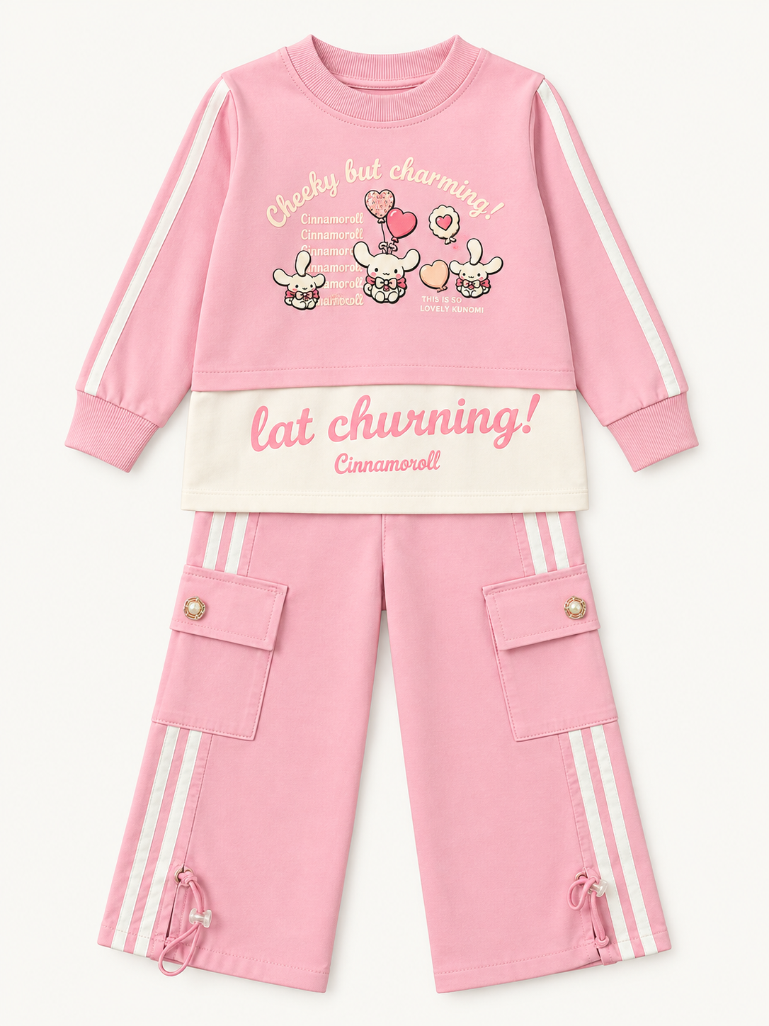 Girls Cinnamoroll Top & Cargo Pants Set