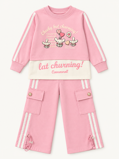 Girls Cinnamoroll Top & Cargo Pants Set
