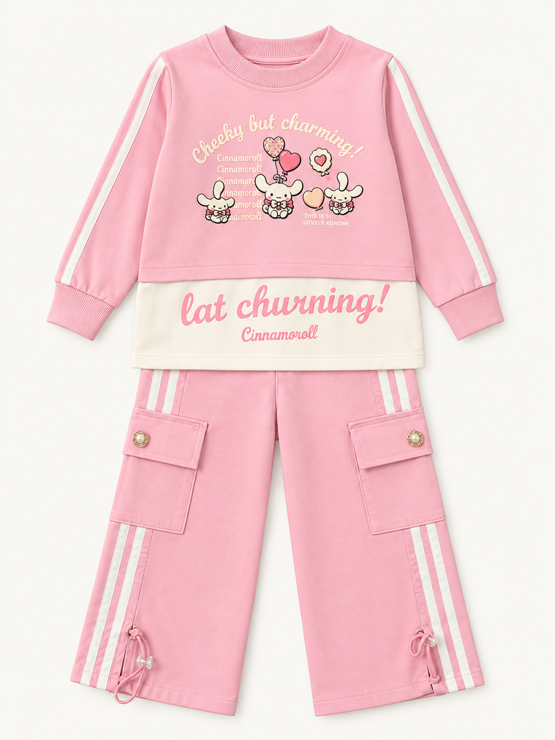 Girls Cinnamoroll Top & Cargo Pants Set