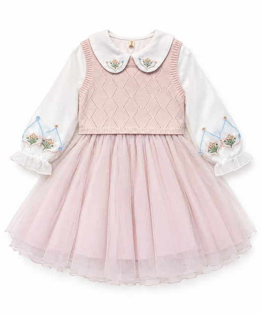 🌸 Floral Tulle Princess Dress